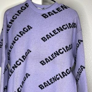 Balenciaga WOMEN'S ALLOVER LOGO SWEATER